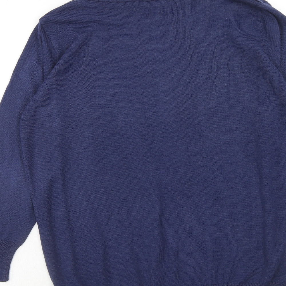 Simply Be Womens Blue Round Neck Acrylic Pullover Jumper Size 12