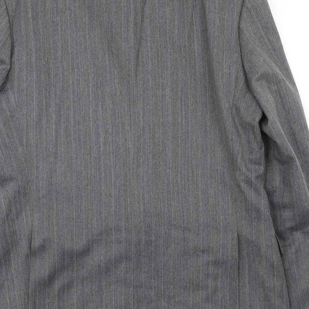 Marks & Spencer Mens Grey Striped Polyester Jacket Suit Jacket Size 42 Regular