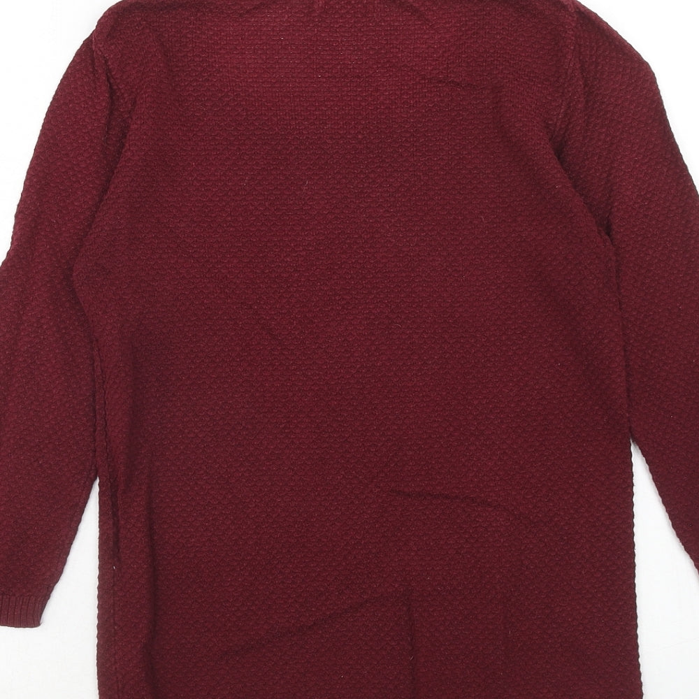 Stradivarius Womens Red Scoop Neck Acrylic Pullover Jumper Size S