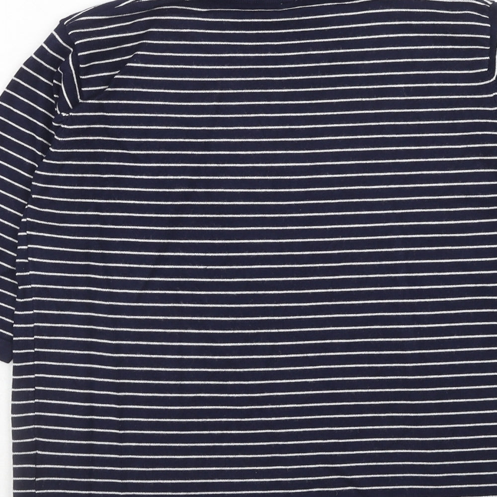 Sweewe Womens Blue Round Neck Striped Viscose Pullover Jumper Size S