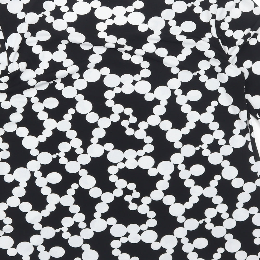 Antthony Womens Black Polka Dot Polyester Basic T-Shirt Size XS Round Neck
