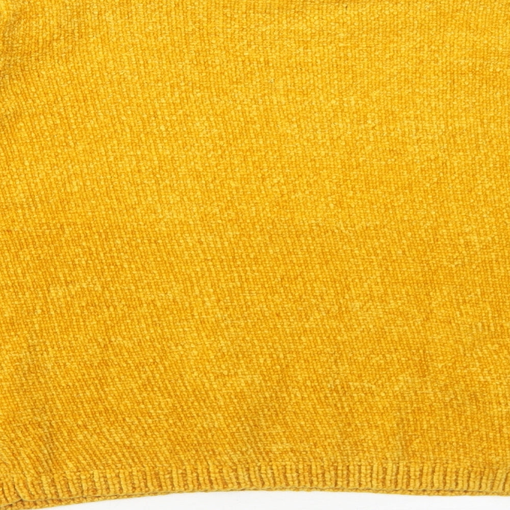 QED London Womens Yellow Round Neck Polyester Pullover Jumper Size M