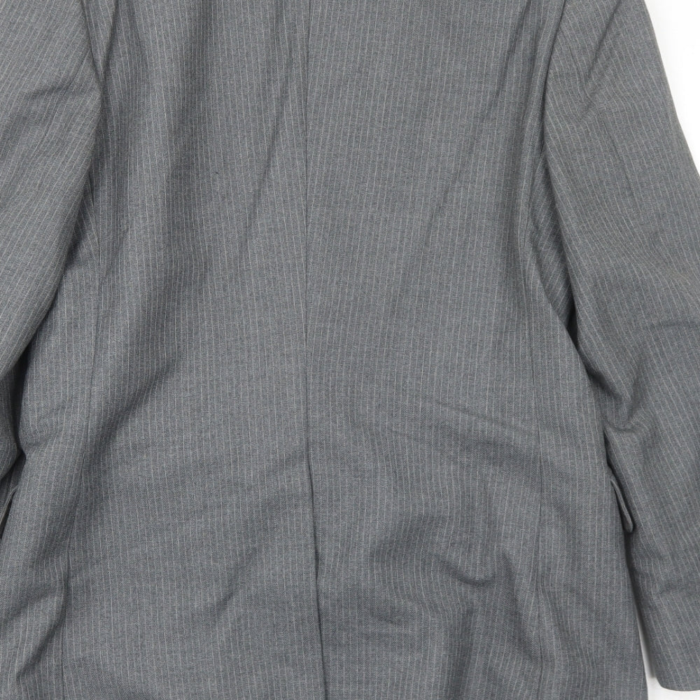 James Barry Mens Grey Striped Wool Jacket Suit Jacket Size 38 Regular