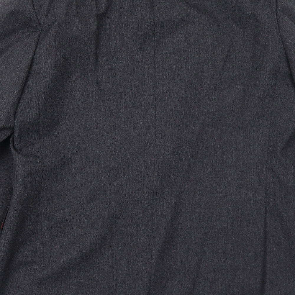Business Solutions Mens Grey Polyester Jacket Suit Jacket Size 40 Regular