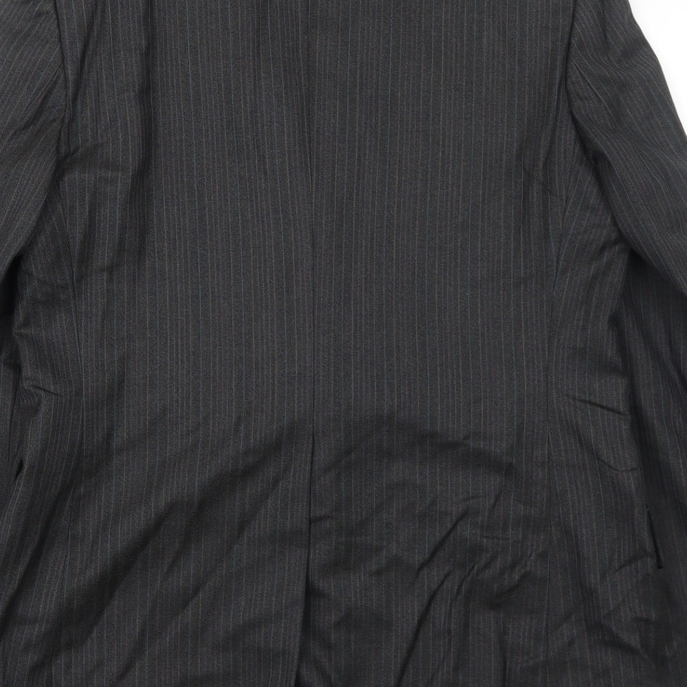 Pure Mens Grey Striped Wool Jacket Suit Jacket Size 38 Regular