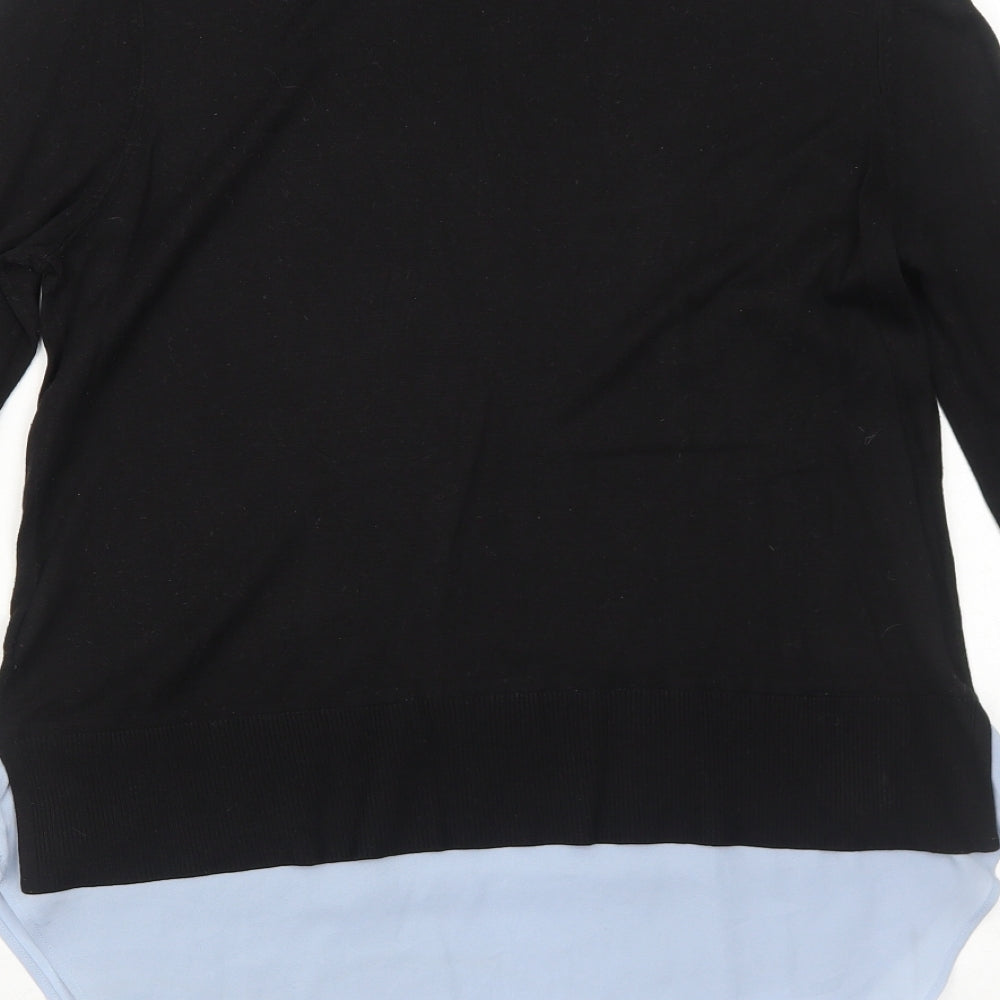 H&M Womens Black Round Neck Polyester Pullover Jumper Size S