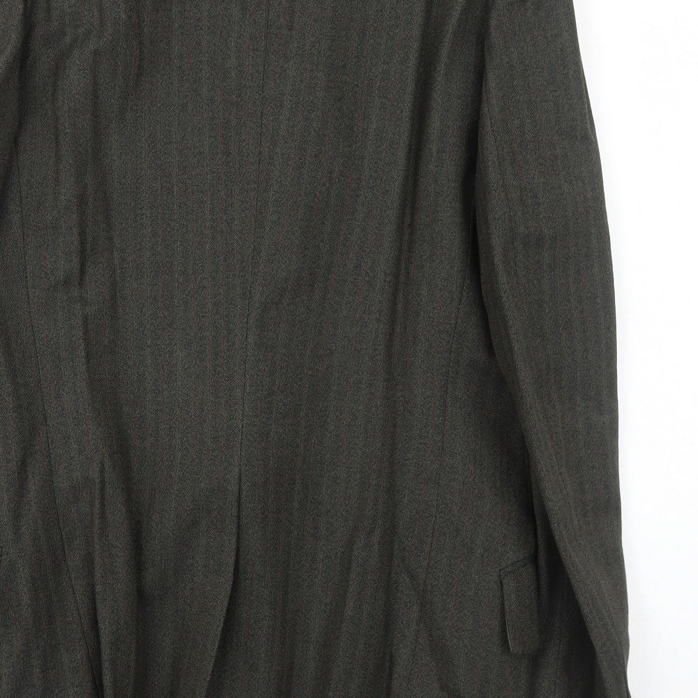 Browns Mens Grey Striped Wool Jacket Suit Jacket Size 42 Regular