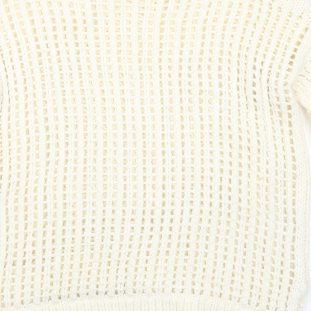 River Island Womens Ivory Round Neck Acrylic Pullover Jumper Size 6