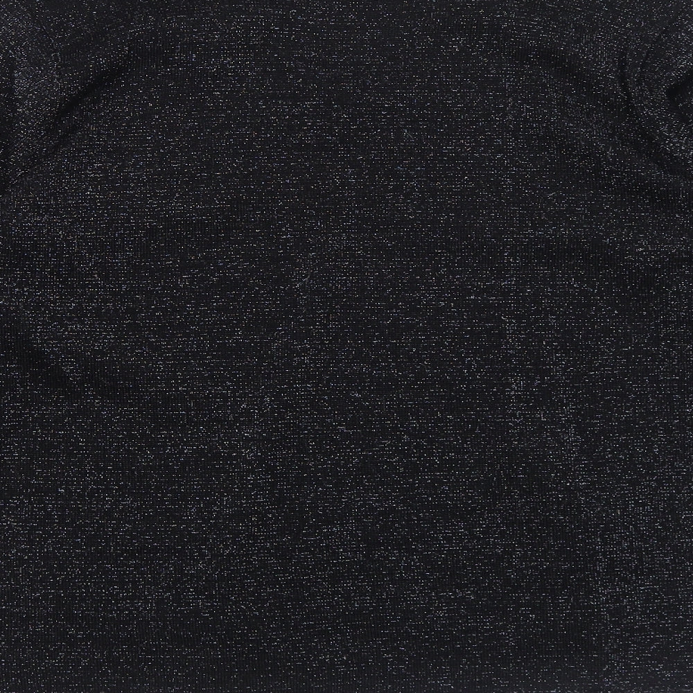 Bonmarché Womens Black V-Neck Acrylic Pullover Jumper Size S