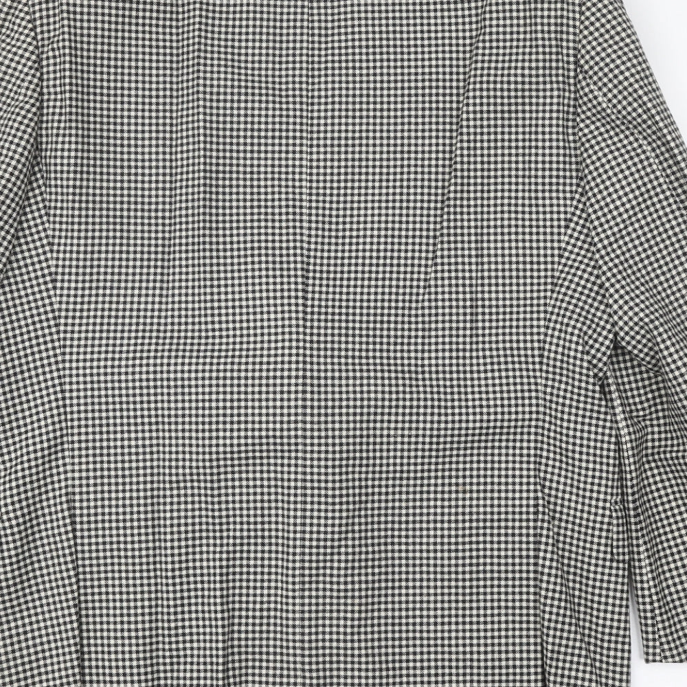 House of Fraser Mens Black Geometric Wool Jacket Blazer Size 40 Regular