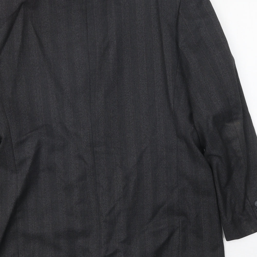 NEXT Mens Grey Striped Polyester Jacket Suit Jacket Size 40 Regular