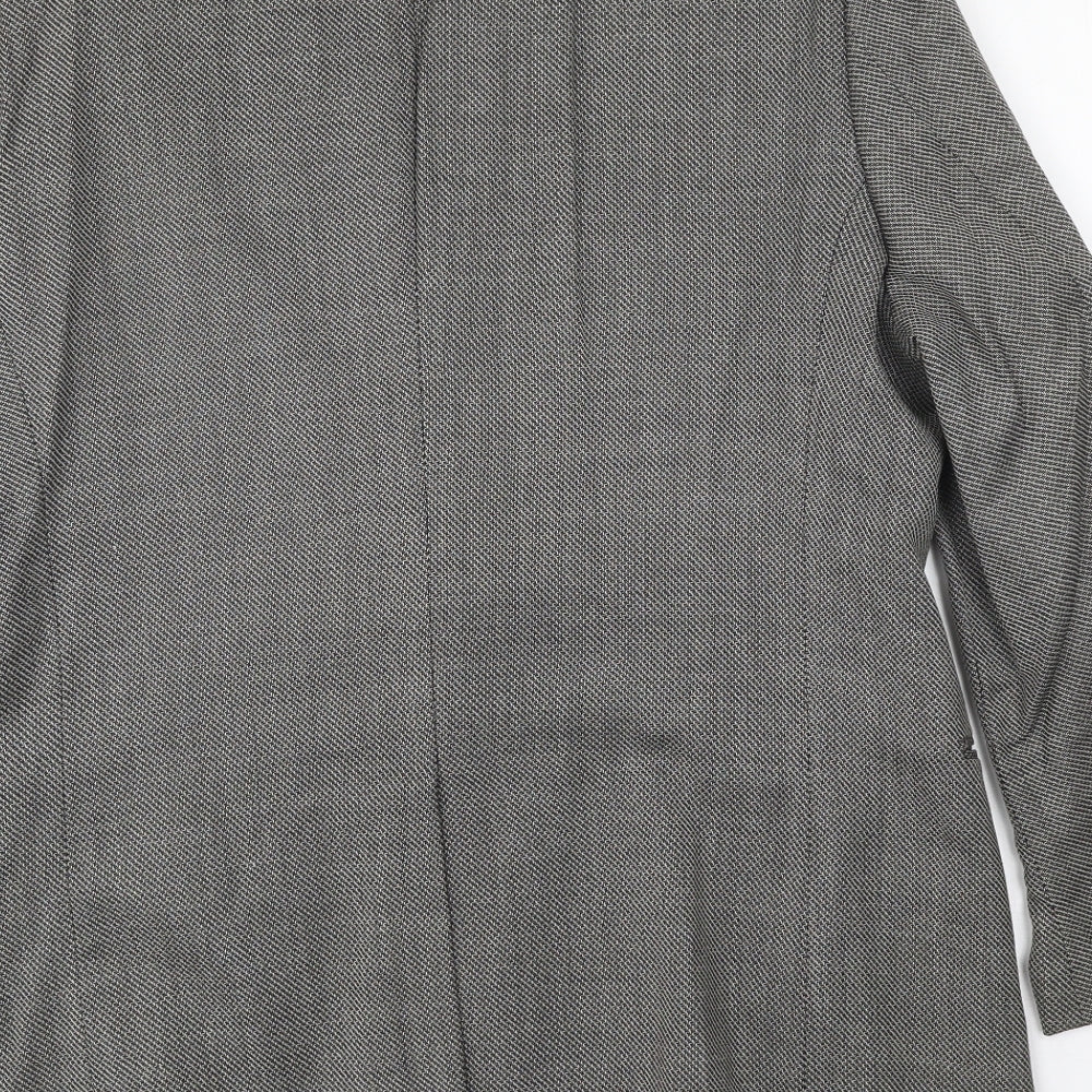 Collezione Mens Grey Geometric Wool Jacket Blazer Size 44 Regular
