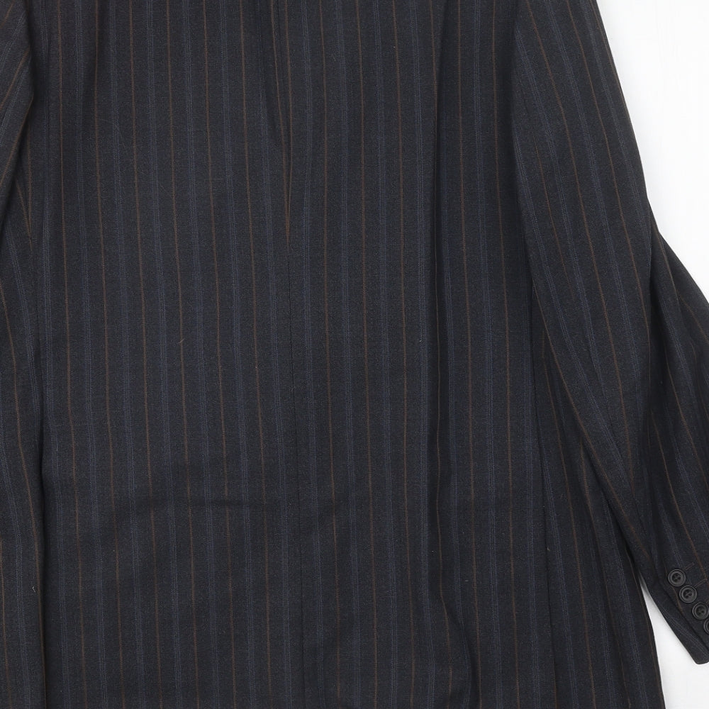 Steegan Mens Blue Striped Wool Jacket Suit Jacket Size 40 Regular
