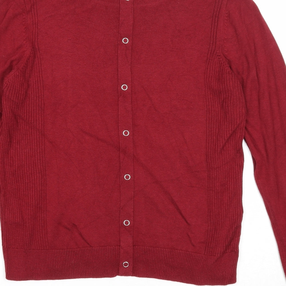 New Look Womens Red Round Neck Viscose Pullover Jumper Size 12
