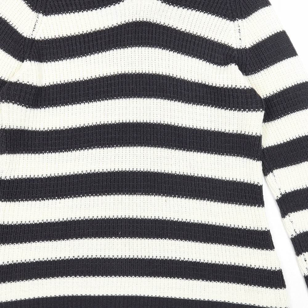 Originals Womens Black Round Neck Herringbone Acrylic Pullover Jumper Size XL