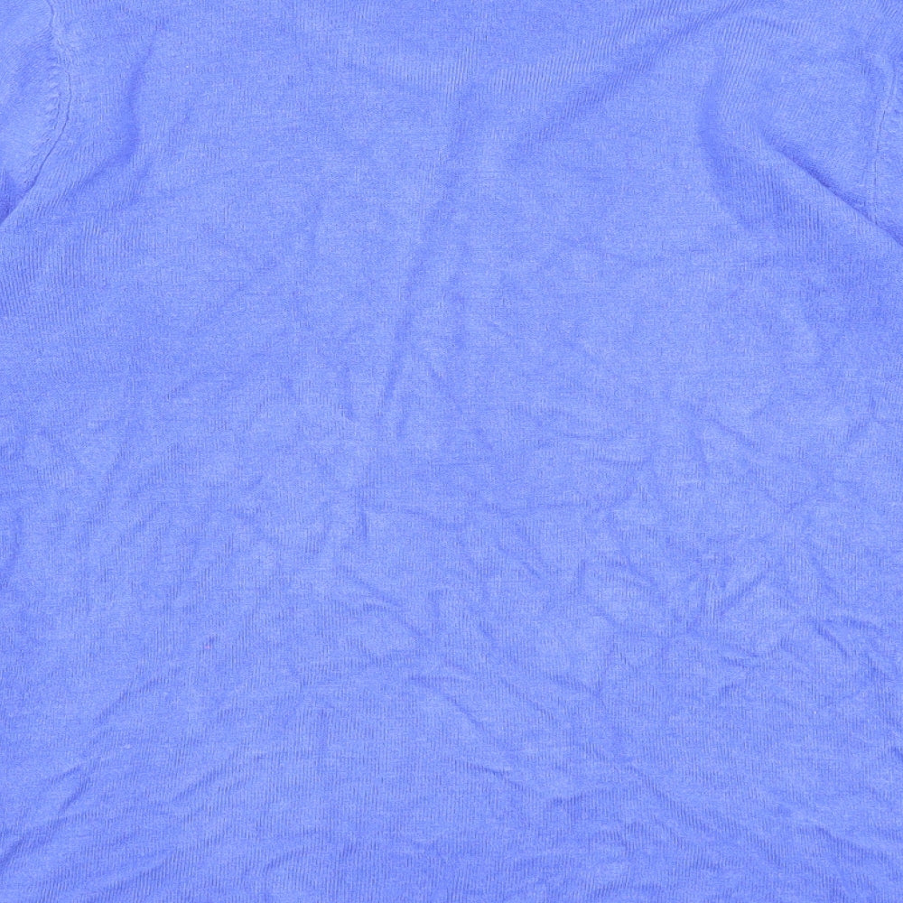 Bonmarché Womens Blue Round Neck Acrylic Pullover Jumper Size XS