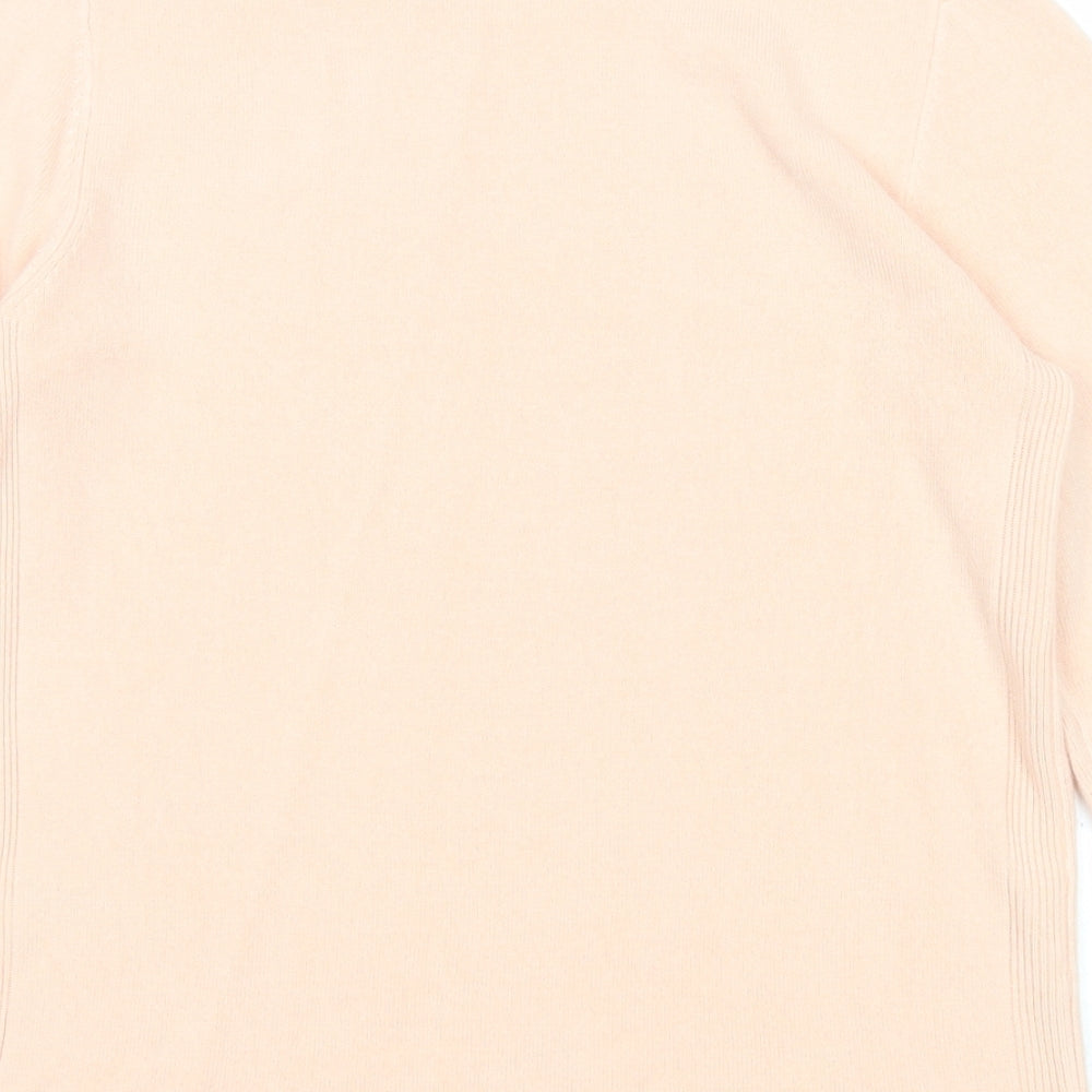Marks & Spencer Womens Pink Round Neck Acrylic Pullover Jumper Size 8