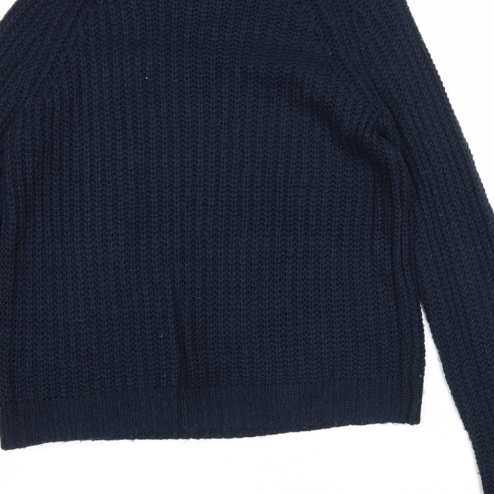 Bonds Womens Blue Round Neck Acrylic Pullover Jumper Size S