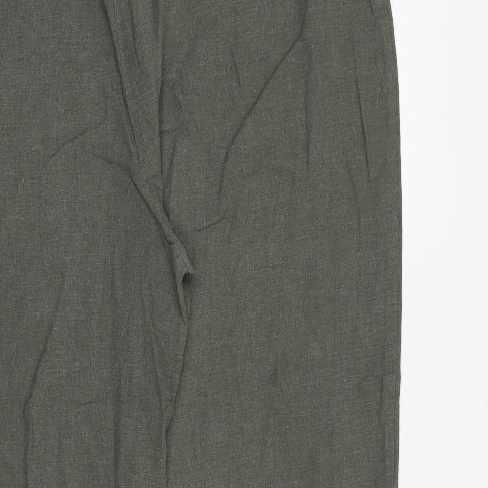 Liquid Womens Green Polyester Cropped Trousers Size 36 in Regular Drawstring