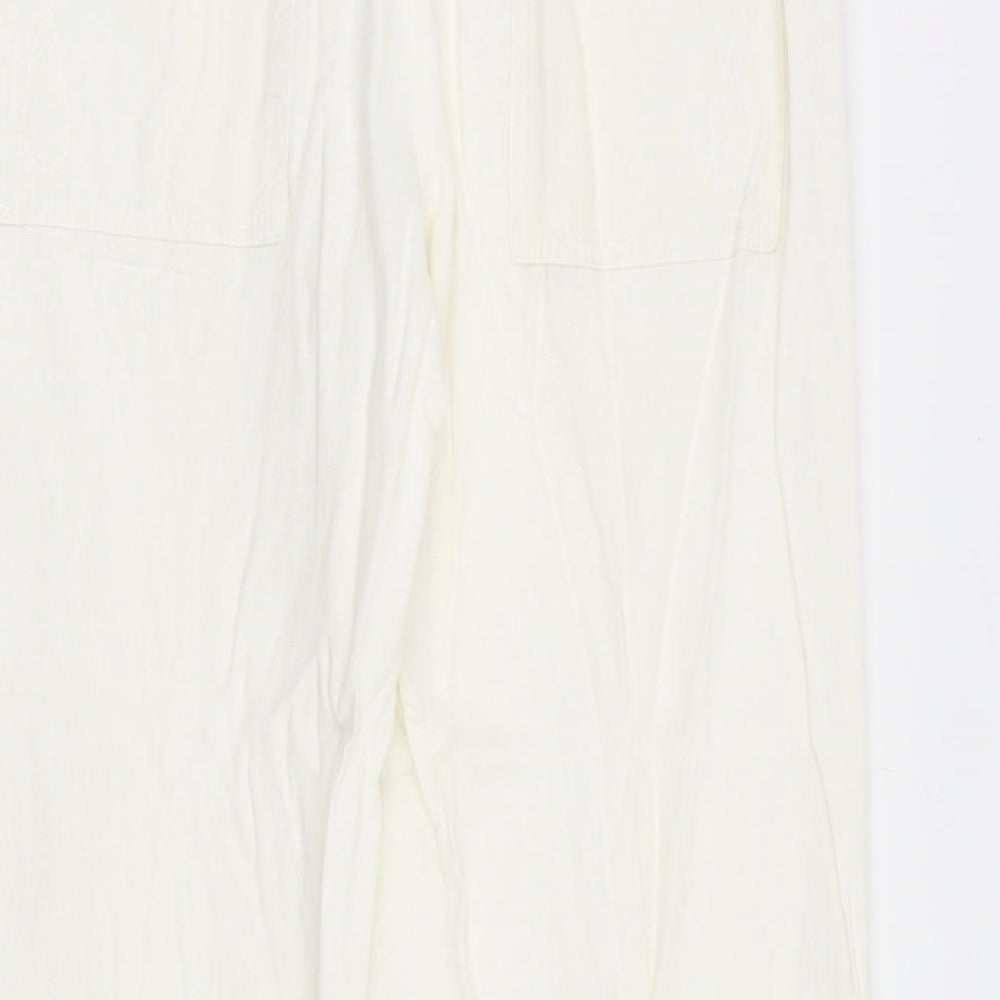 South Womens White Polyester Trousers Size 36 in Regular Zip