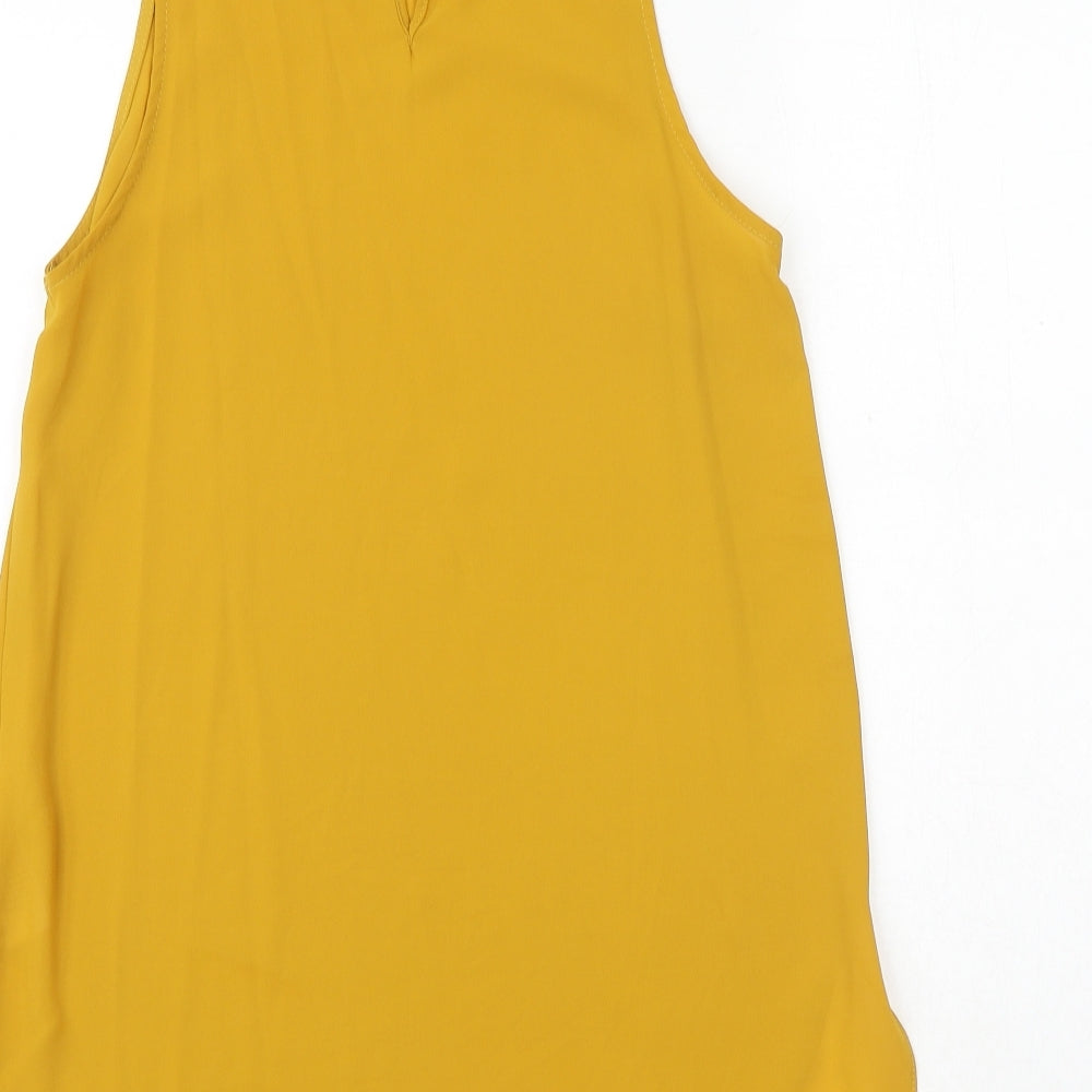 New Look Womens Yellow Polyester Basic Tank Size 8 Halter