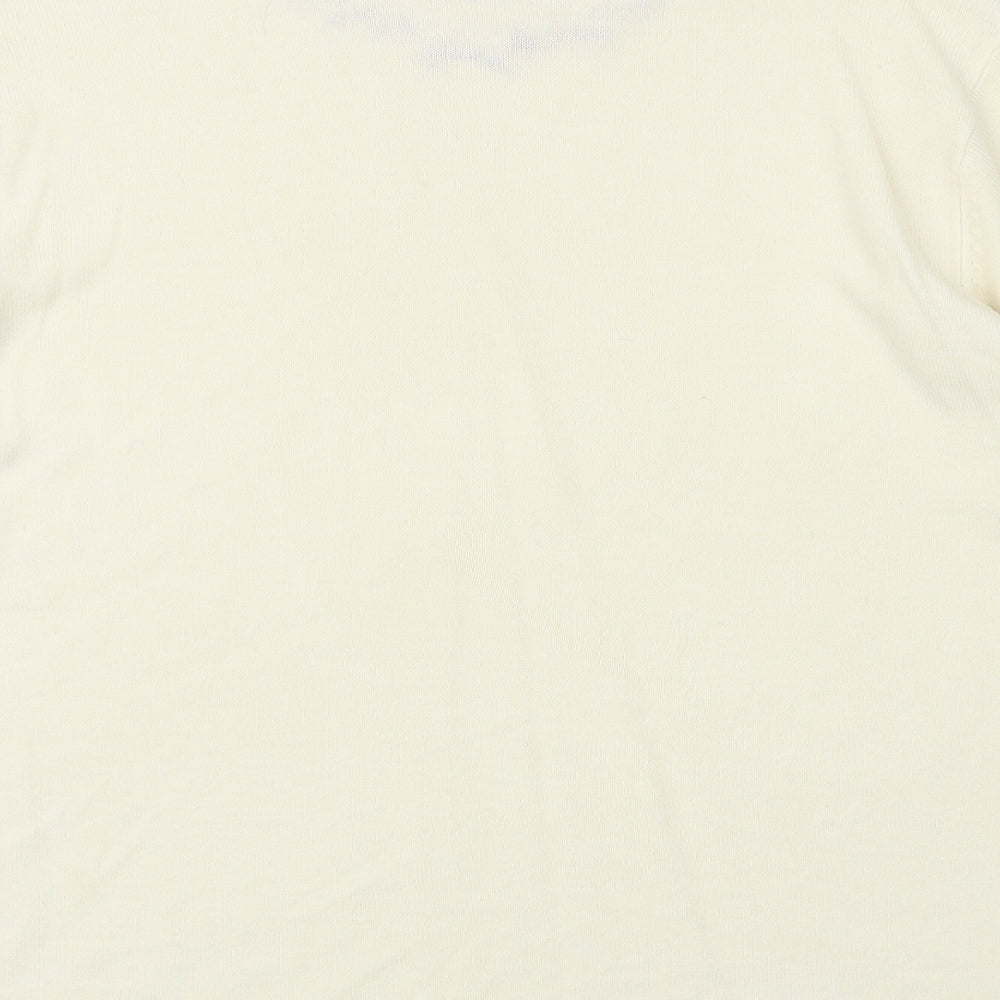 Bonmarché Womens Ivory Round Neck Acrylic Pullover Jumper Size XL
