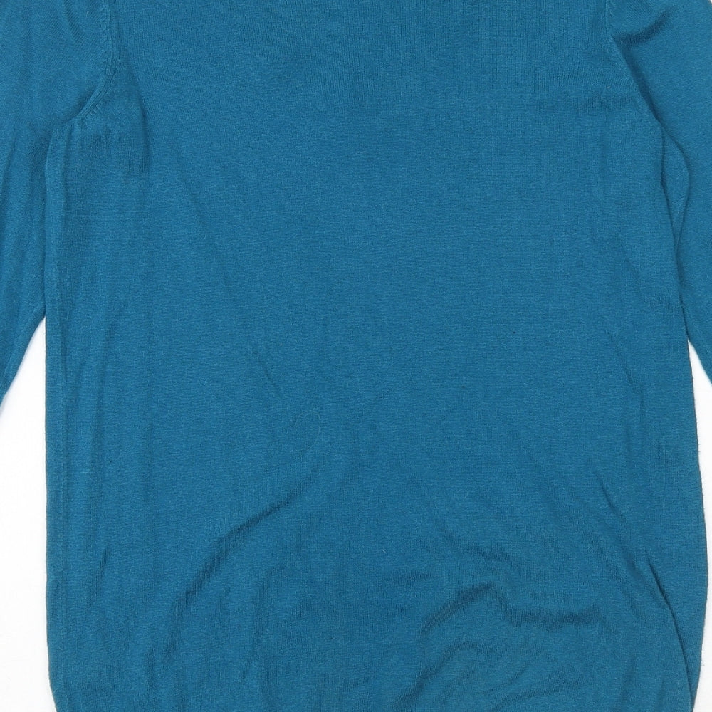 NEXT Womens Green V-Neck Acrylic Pullover Jumper Size 8