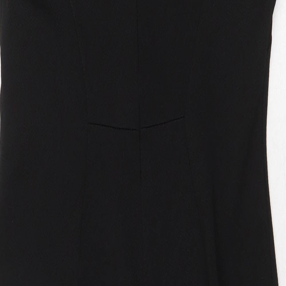 TFNC Womens Black Polyester A-Line Size L Round Neck Zip