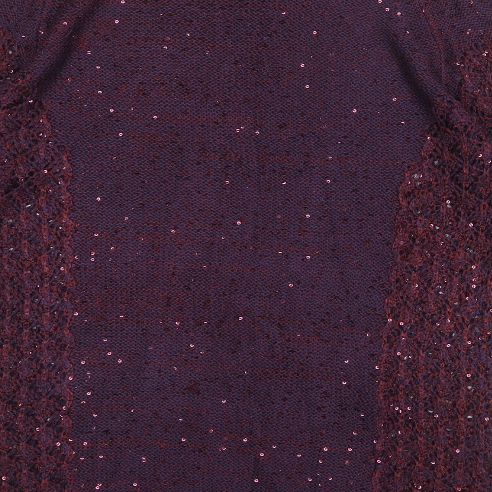 Monsoon Womens Purple Scoop Neck Viscose Pullover Jumper Size S
