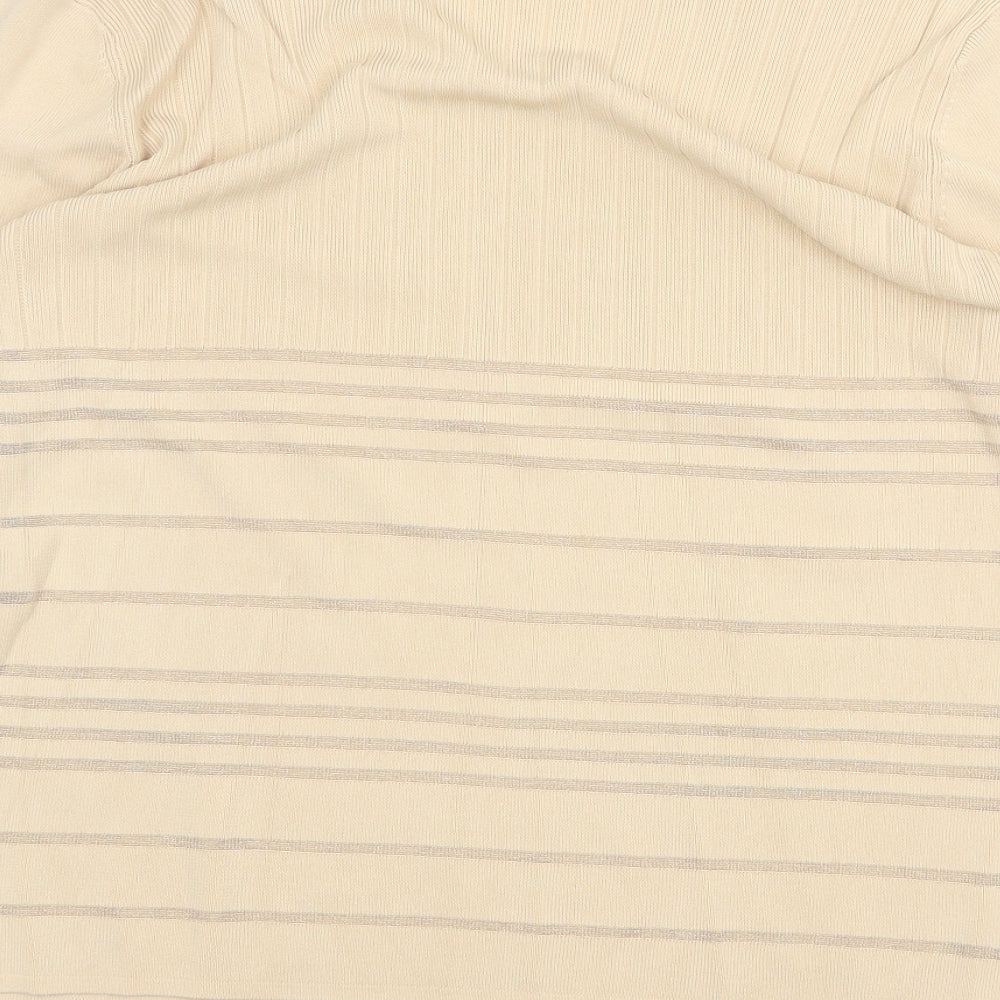 Casamia Womens Beige V-Neck Acrylic Pullover Jumper Size S