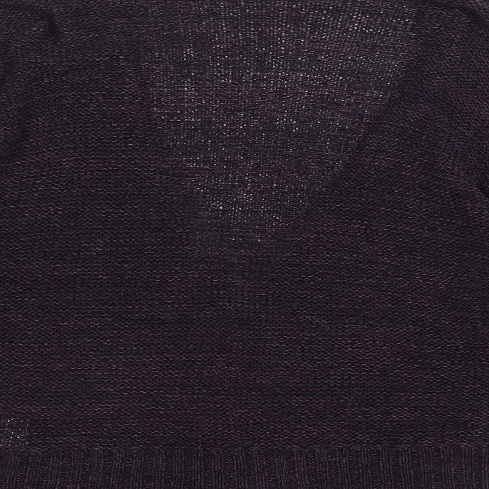 Wallis Womens Purple V-Neck Acrylic Cardigan Jumper Size M