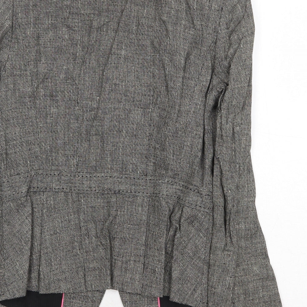 NEXT Womens Grey Geometric Jacket Blazer Size 10 Button
