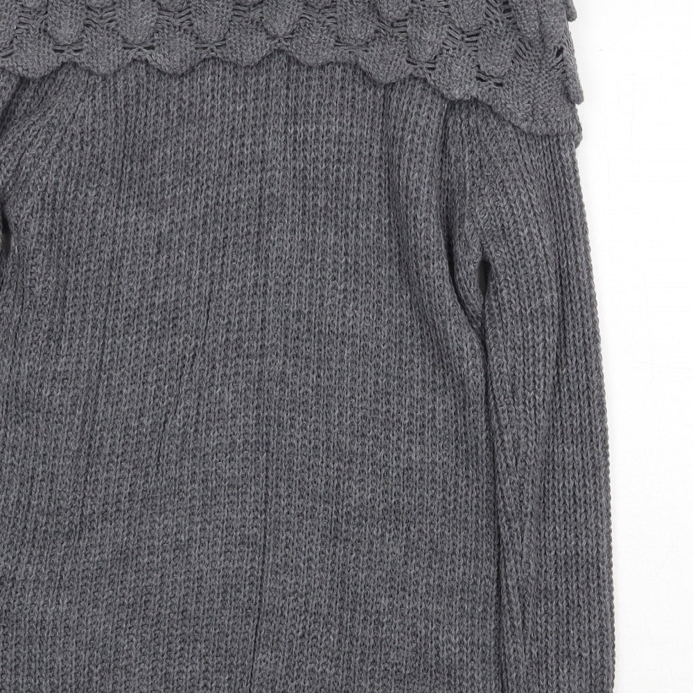 Quiz Womens Grey Roll Neck Acrylic Pullover Jumper Size M