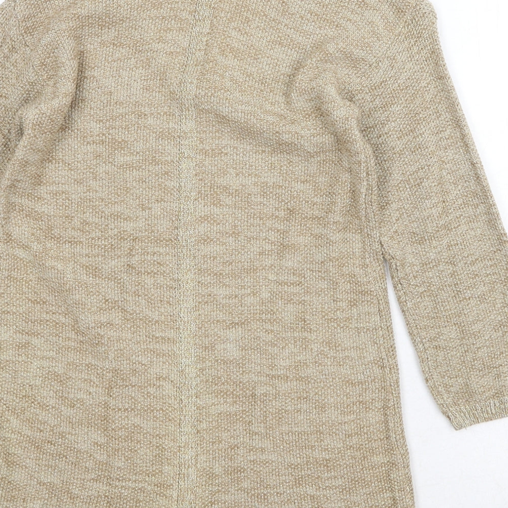 NEXT Womens Beige V-Neck Cotton Pullover Jumper Size 8