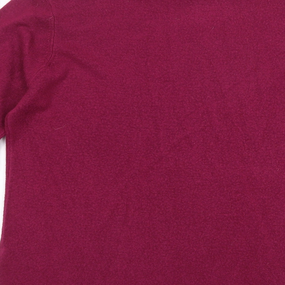 Marks & Spencer Womens Purple Round Neck Acrylic Pullover Jumper Size 12