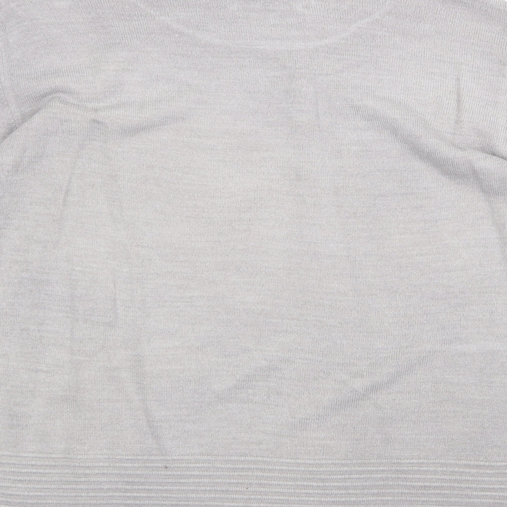 Marks & Spencer Womens Grey Round Neck Acrylic Pullover Jumper Size 12