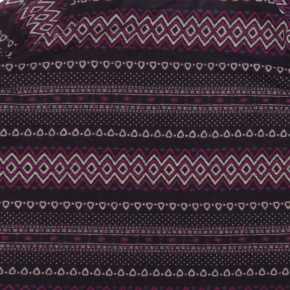 FOREVER 21 Womens Purple Round Neck Geometric Polyester Pullover Jumper Size S