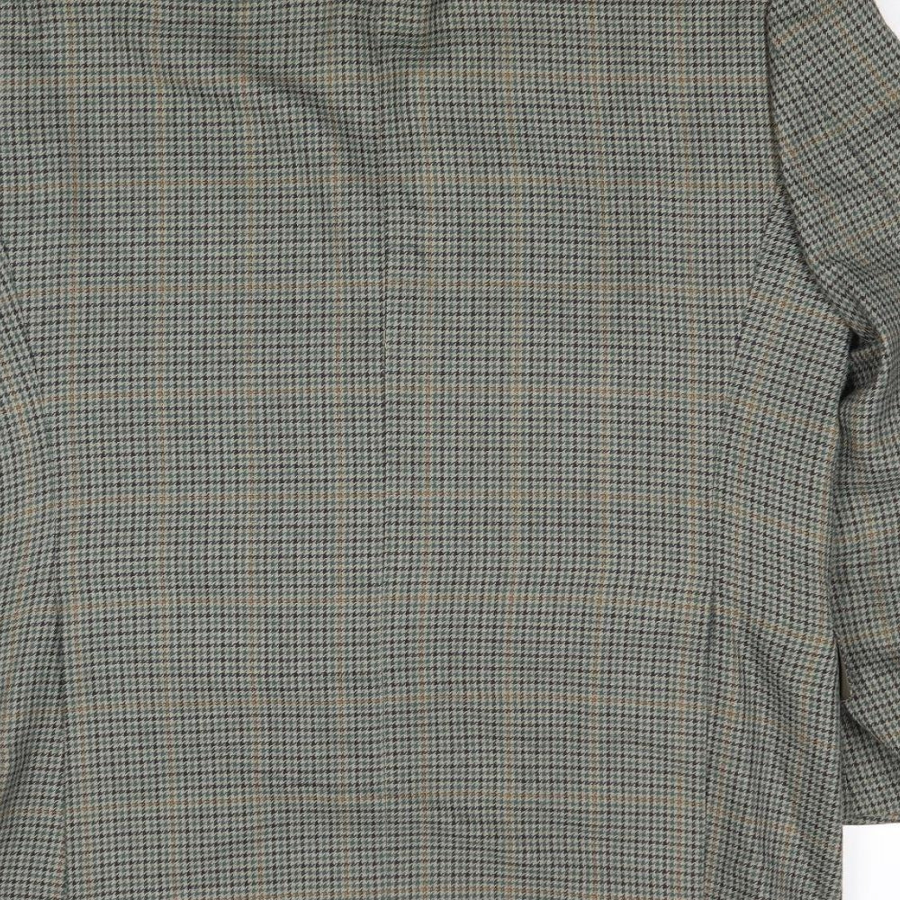 Harmer Mens Grey Geometric Polyester Jacket Blazer Size 40 Regular