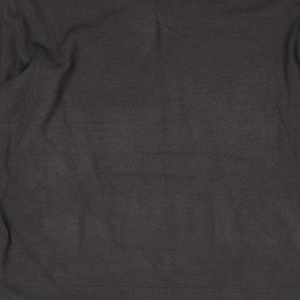 Marks & Spencer Mens Grey V-Neck Acrylic Pullover Jumper Size L Long Sleeve