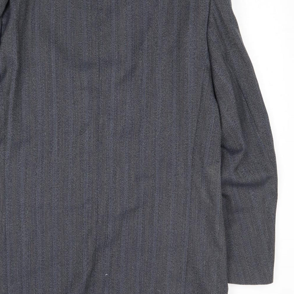 James Barry Mens Blue Striped Wool Jacket Suit Jacket Size 44 Regular