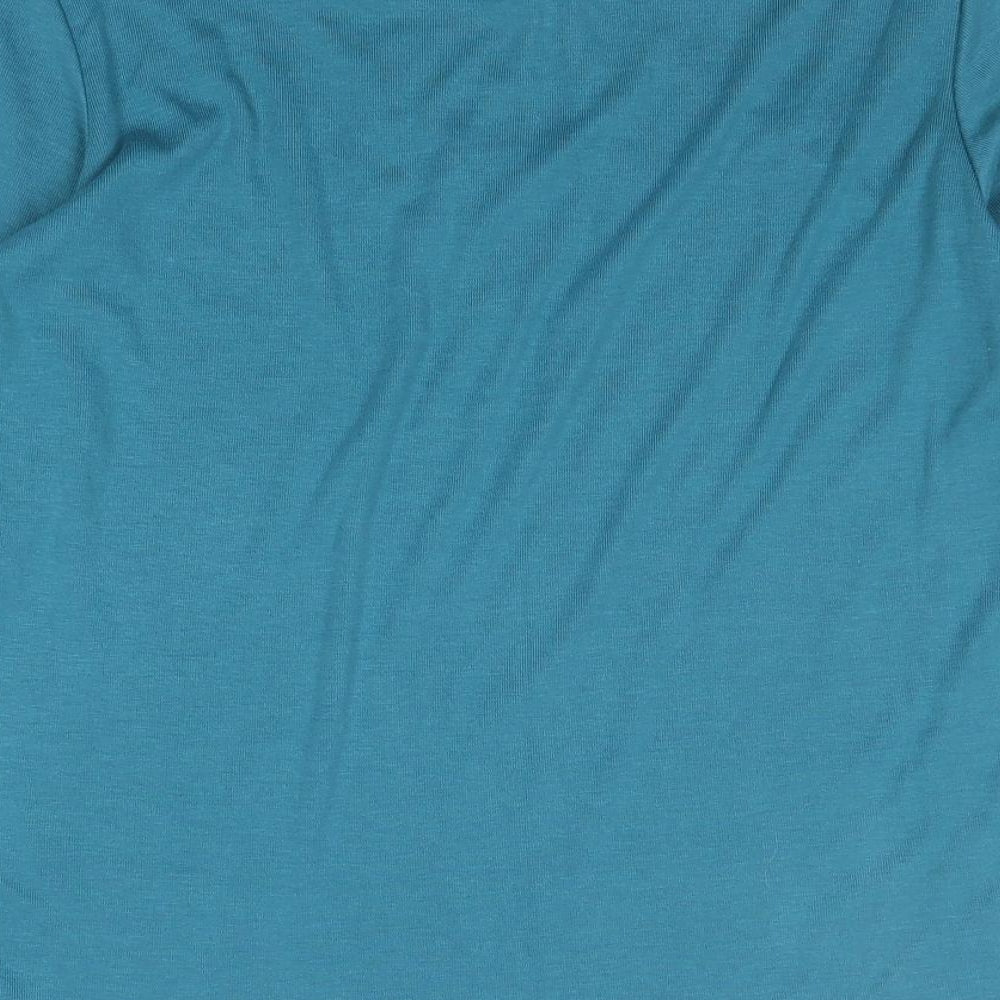 Mind Flowers Womens Blue Polyester Basic Blouse Size S Collared