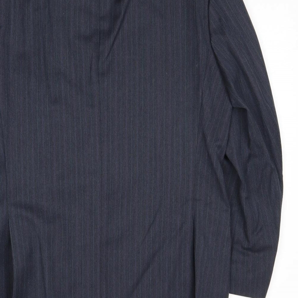 Marks & Spencer Mens Blue Striped Polyester Jacket Suit Jacket Size 40 Regular