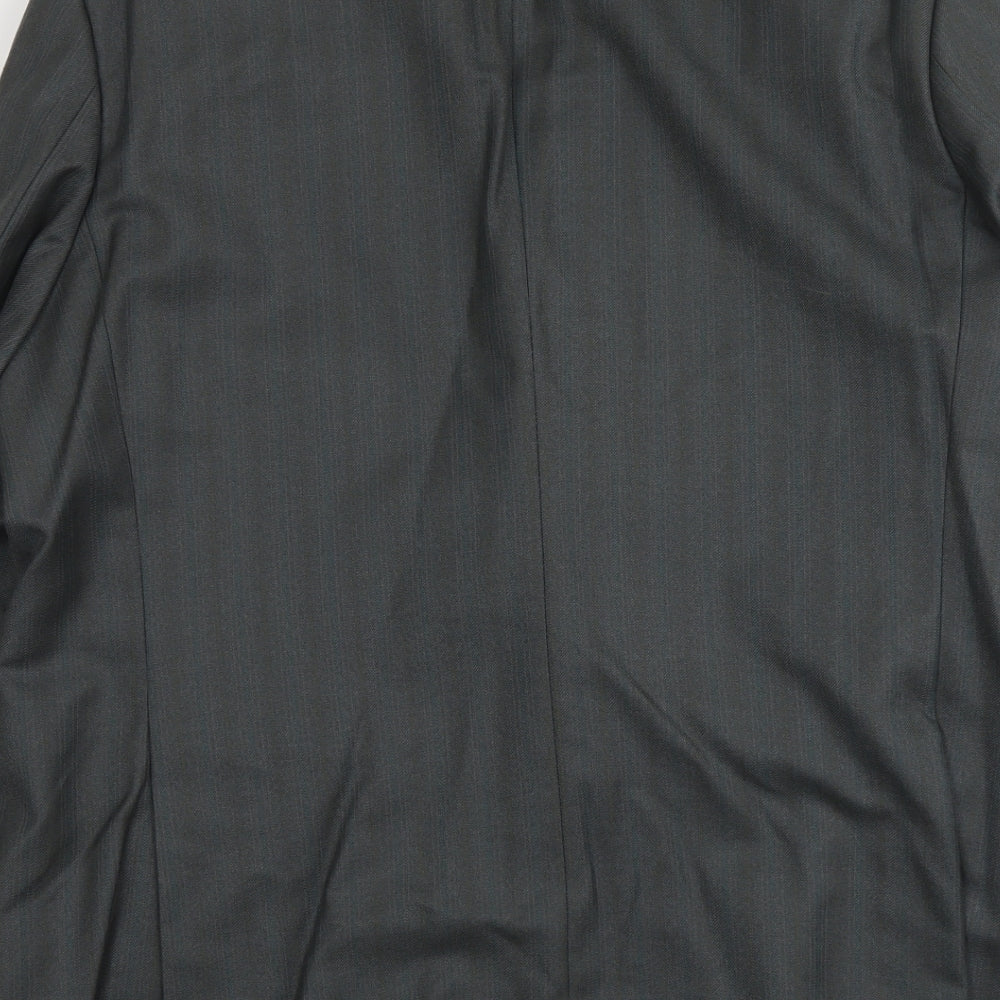 Wellington Mens Grey Striped Wool Jacket Suit Jacket Size L Regular