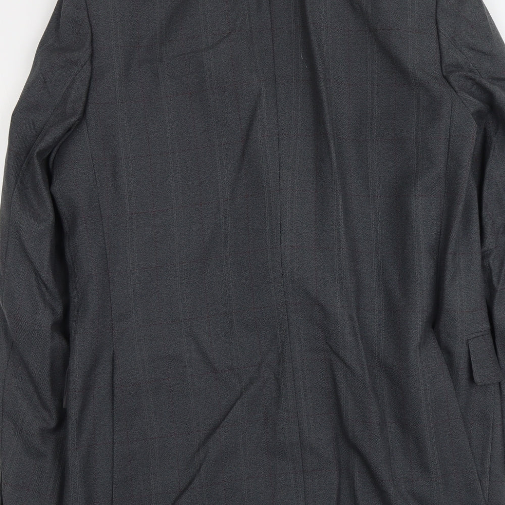 Dun&Co Mens Grey Check Wool Jacket Suit Jacket Size L Regular