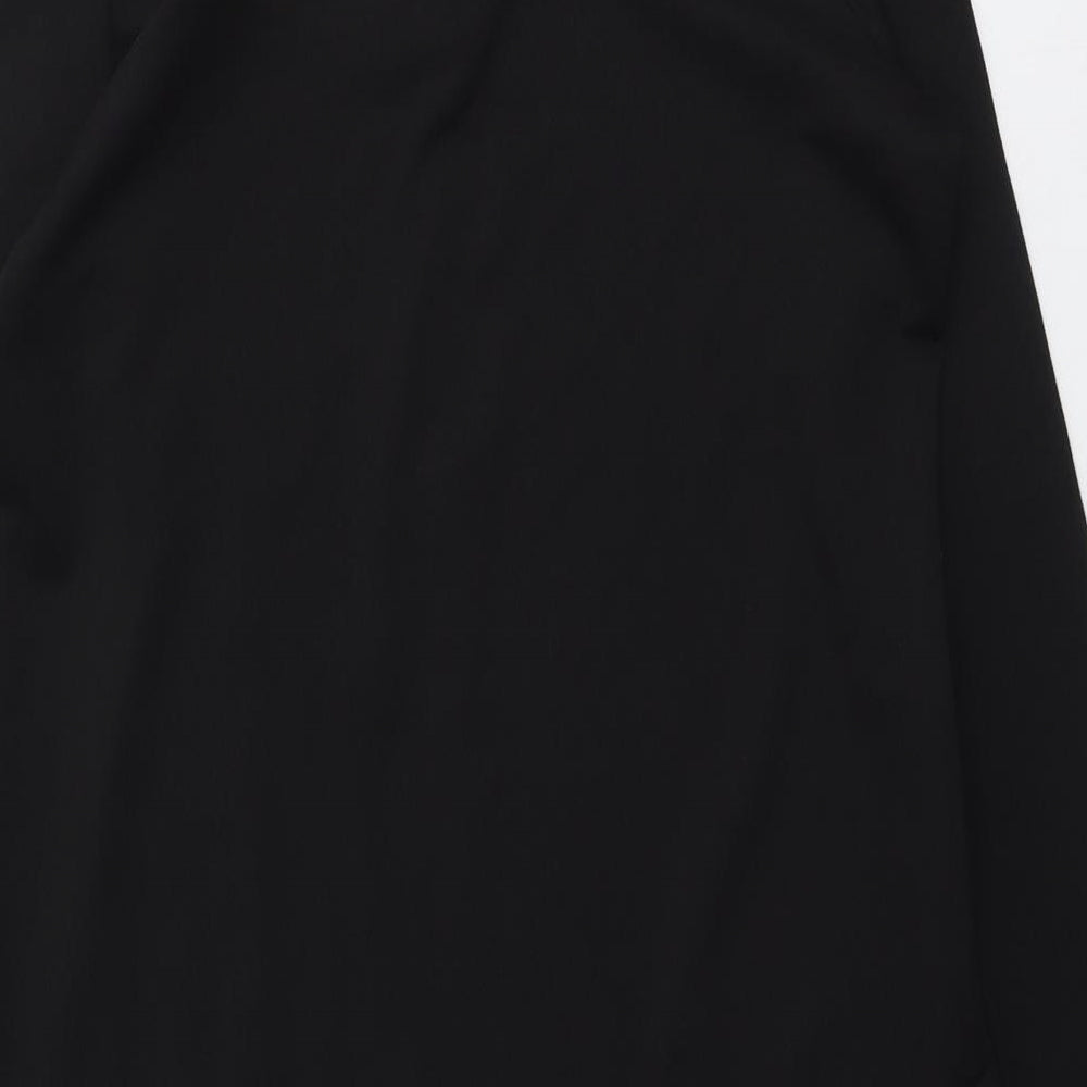 Warehouse Womens Black Polyester Shirt Dress Size 10 Collared Button