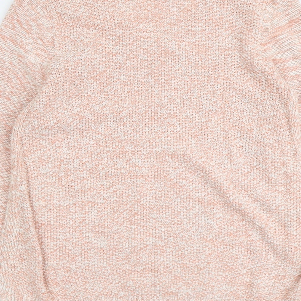 M&Co Womens Pink V-Neck Acrylic Pullover Jumper Size 14