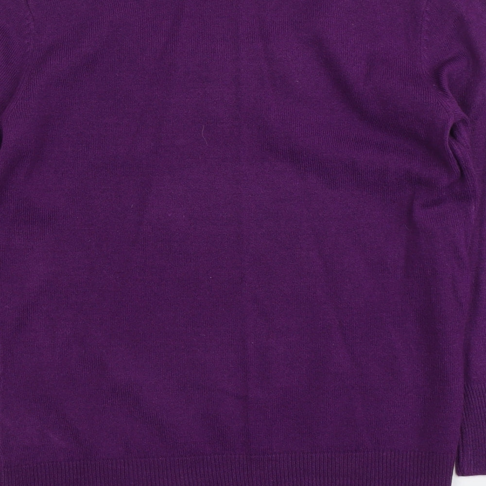 Per Una Womens Purple Round Neck Acrylic Pullover Jumper Size 10