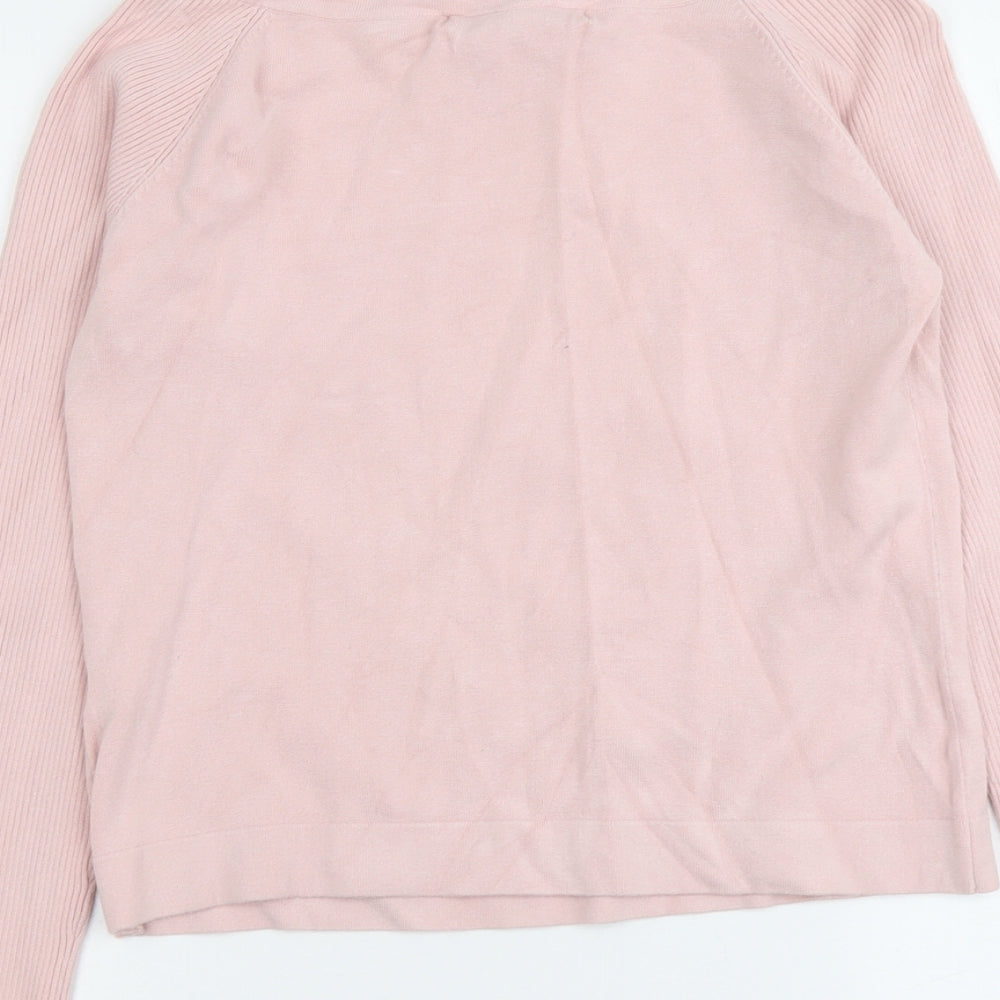 Kaliko Womens Pink Round Neck Viscose Pullover Jumper Size 14