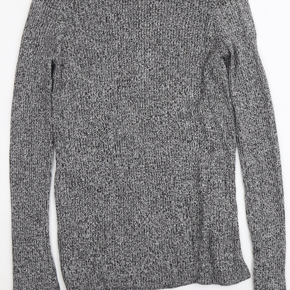 H&M Womens Grey Round Neck Cotton Pullover Jumper Size S