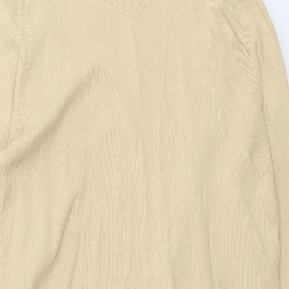 Casamia Womens Beige V-Neck Viscose Cardigan Jumper Size M